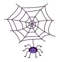 pauroso ragno ragnatela come un' simbolo di Halloween. spaventoso ragnatela con ragni. piatto vettore illustrazione.