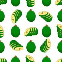 illustrazione sul tema grande feijoa colorato senza cuciture vettore