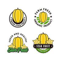 stella frutta logo design collezione vettore