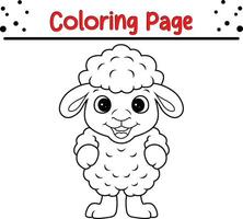 carino pecora cartone animato colorazione pagina. animale illustrazione vettore. per bambini colorazione libro. vettore