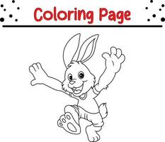 carino coniglio animale colorazione pagina illustrazione vettore. per bambini colorazione libro. vettore