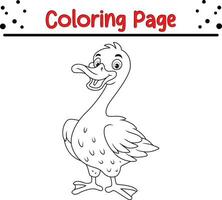 carino anatra colorazione pagina per bambini. nero e bianca vettore illustrazione per colorazione libro