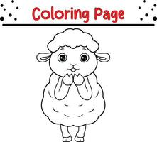 carino pecora cartone animato colorazione pagina. animale illustrazione vettore. per bambini colorazione libro. vettore