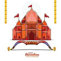 contento Dussehra Festival auguri carta design vettore