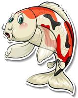 adesivo cartone animato pesce carpa koi vettore