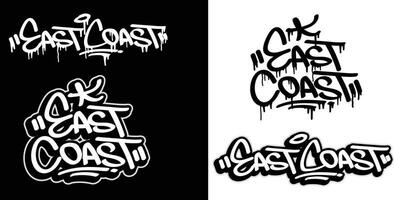 est costa testo nel graffiti etichetta font stile. graffiti testo vettore illustrazioni.
