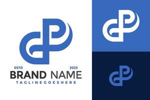 lettera gp o gd monogramma logo design vettore simbolo icona illustrazione