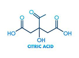 citrico acido concetto chimico formula icona etichetta, testo font vettore illustrazione.