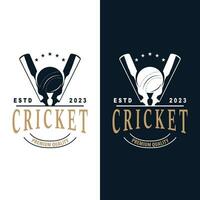 cricket sport logo design vettore illustratore modello