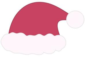 Natale rosso cappello icona. Santa Claus costume vettore illustrazione.