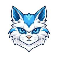 un' portafortuna logo di un' blu gatto isolato bianca sfondo. vettore