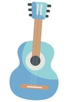elettrico chitarra blu colore strumento icona vettore illustrazione design.