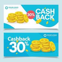 banner modello di disegno vettoriale di cashback.