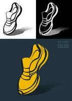 stilizzato gli sport scarpe da ginnastica, in esecuzione scarpe. attivo salutare stile di vita. vettore