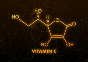 3d vitamina c formula per concetto design. Salute cura concetto. vettore