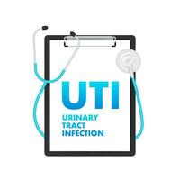 uti urinario tratto infezione etichetta, medico concetto. vettore azione illustrazione