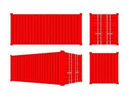 rosso spedizione carico contenitore venti e quaranta piedi. per la logistica e trasporto. vettore azione illustrazione