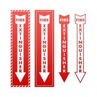 rosso fuoco estintore. fiamma combattente informazione. vettore azione illustrazione