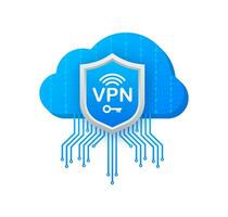 sicuro vpn connessione concetto. virtuale privato Rete connettività panoramica. vettore azione illustrazione