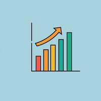 grafico commerciale con freccia vettore
