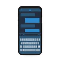 Chiacchierare interfaccia applicazione con dialogo finestra. pulito mobile ui design concetto. sms messaggero. vettore azione illustrazione