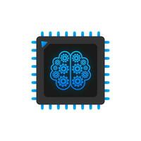 digitale cervello nel 3d stile su leggero sfondo. grande dati vettore sfondo. attività commerciale vettore icona