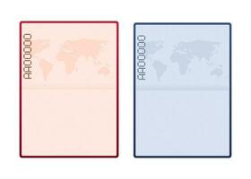 vuoto Aperto passaporto modello. internazionale passaporto con campione personale dati pagina. vettore azione illustrazione