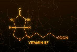 vitamina b7 formula. vitamina b7 biotina molecola. scheletrico formula. vettore