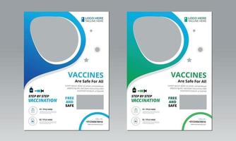 volantino vaccinazione coronavirus design piatto coronavirus vettore