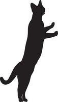 allungamento gatto silhouette o vettore file