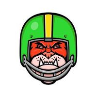 bulldog, il portare, football americano, casco, mascotte, retro vettore