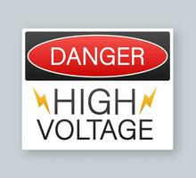 Pericolo alto voltaggio cartello. Pericolo cartello tavola. vettore azione illustrazione