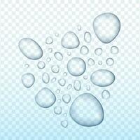 trasparente acqua far cadere su leggero grigio sfondo. vettore azione illustrazione