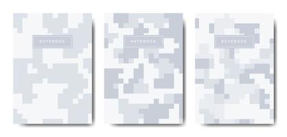 quaderno con copertina mimetica militare e militare pixel vettore