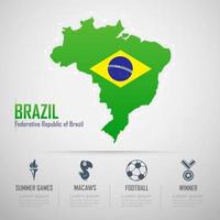 infografica brasile. bandiera del brasile. pubbliche relazioni brasile. vettore