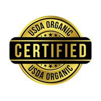 usda biologico certificato distintivo, sigillo, unito stati Dipartimento di agricoltura certificazione logo, etichetta, cibo produzione elemento, proteggere naturale risorse e sicurezza cibo design vettore illustrazione