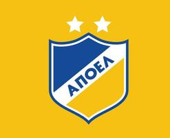apoel nicosia club simbolo logo Cipro lega calcio astratto design vettore illustrazione con giallo sfondo