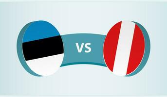 Estonia contro Perù, squadra gli sport concorrenza concetto. vettore