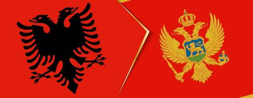 Albania e montenegro bandiere, Due vettore bandiere.