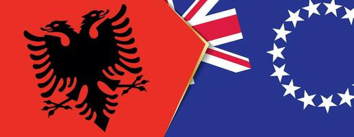 Albania e cucinare isole bandiere, Due vettore bandiere.