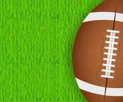americano calcio palla su verde erba. vettore azione illustrazione.