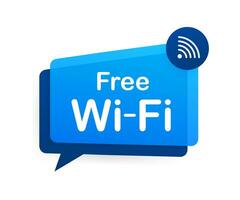 gratuito Wi-Fi zona blu icona. gratuito Wi-Fi Qui cartello concetto. vettore azione illustrazione