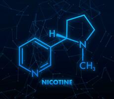 nicotina tabacco stimolante molecola. piatto vettore icona.