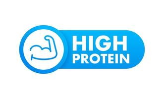 alto proteina etichetta. cibo e dieta. vettore illustrazione