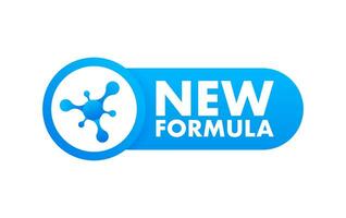 blu Immagine. nuovo formula circolare futuristico pittogramma molecolare cellula con isolato su bianca. icona su blu sfondo. vettore