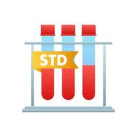 std per bandiera design.std, sessuale trasmesso malattia vettore icona