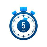 il 5 minuti, cronometro vettore icona. cronometro icona nel piatto stile, Timer su su colore sfondo. vettore illustrazione