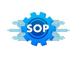 sop, grande design per qualunque scopi. contentino icona, standard operativo procedura vettore. attività commerciale icona. vettore