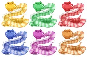 Diversi colori di serpente vettore