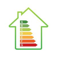 energia efficienza grafico e Casa concetto. casa icona vettore. solare potenza. verde casa. vettore azione illustrazione